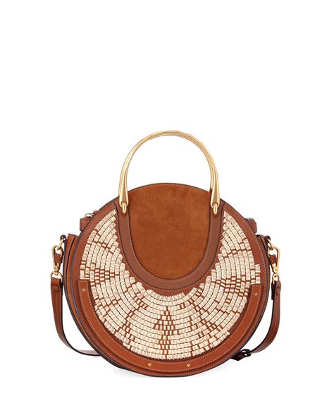 chloe medium pixie bag|Chloe Pixie Medium Round Woven Shoulder Bag.